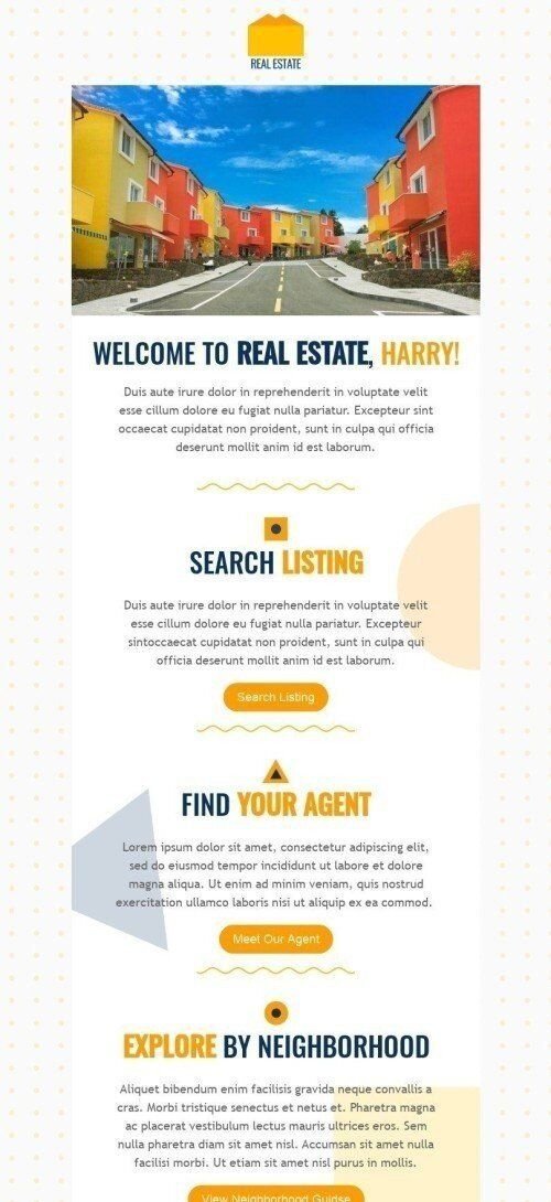 Welcome Email Template «Find your agent» for Real Estate industry mobile view