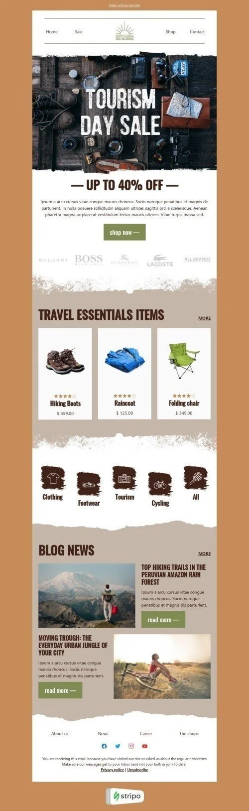 World Tourism Day Email Template «Travel essentials items» for Travel industry