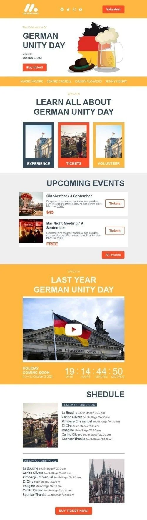 German Unity Day Email Template "Creative event" for Hobbies industry