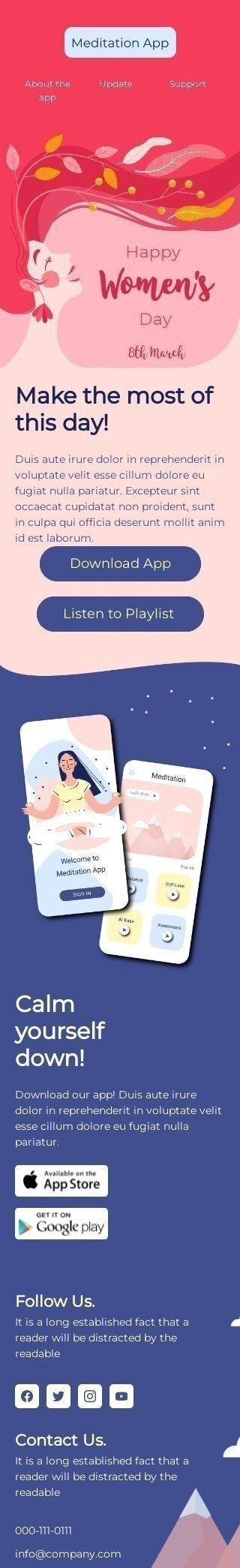 Modèle de courrier électronique Journée de la Femme «Profitez au maximum de cette journée» pour le secteur Sports Affichage mobile