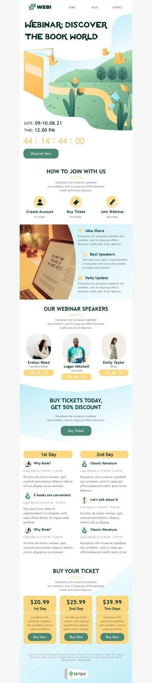 Book Lovers Day Email Template "Discover the book world" for Publications & Blogging industry