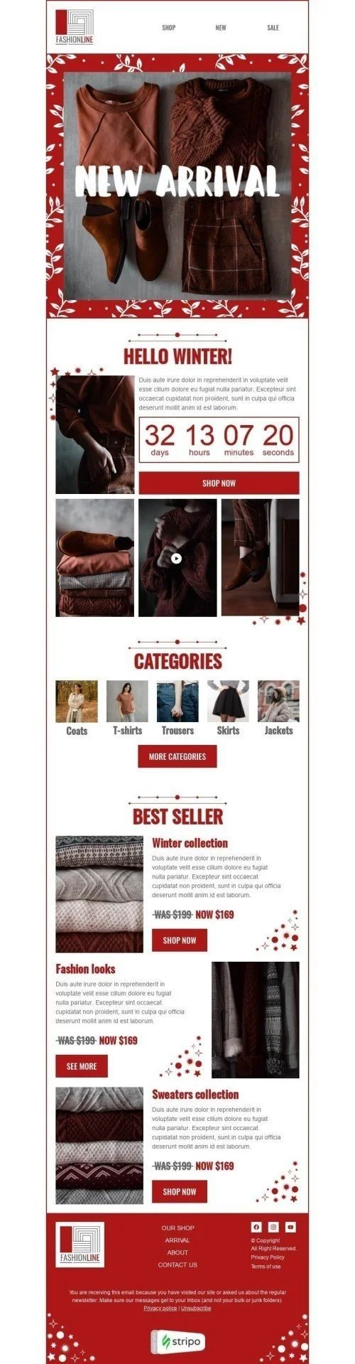 Winter Email Template "Hello Winter" for Fashion industry