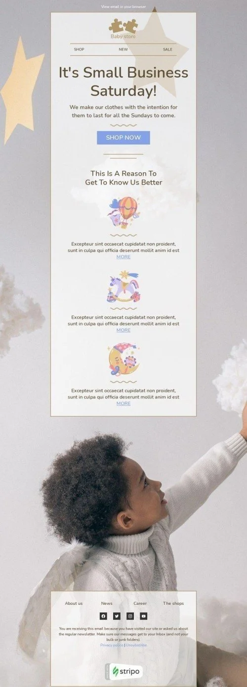 Small Business Saturday Email Template "Get to know us better" for Fashion industry