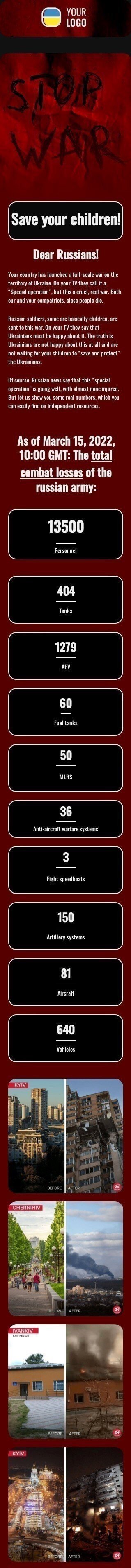 Modelo de e-mail "Hoje é o dia" Visualização de dispositivo móvel