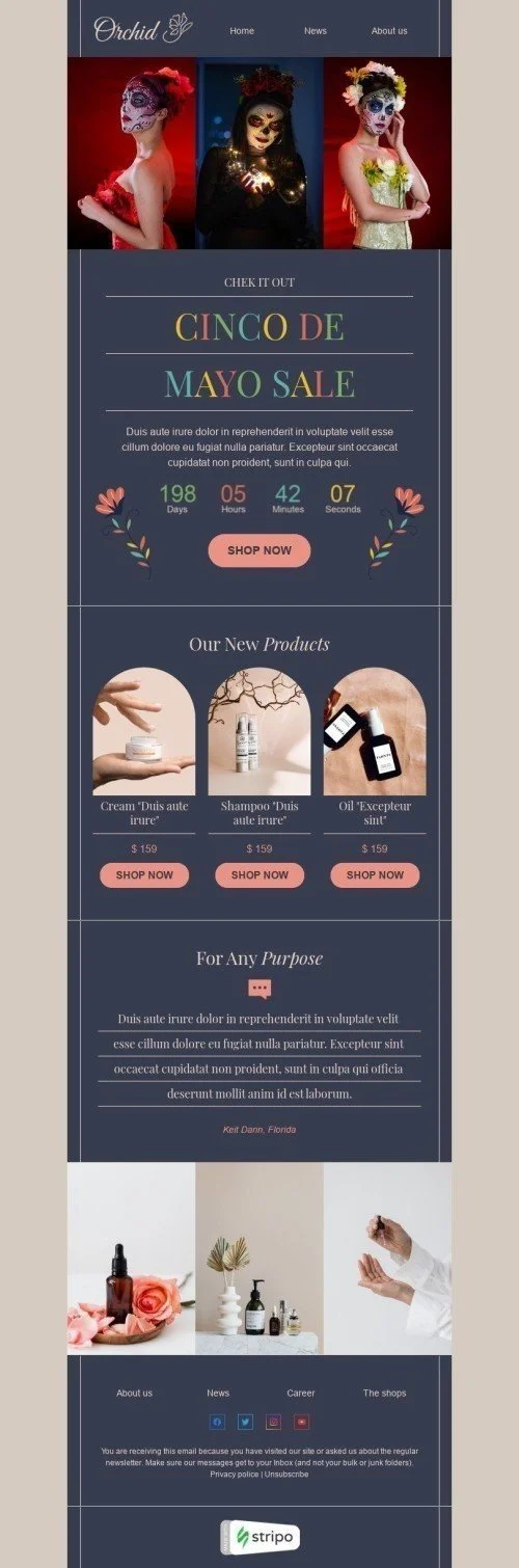 Cinco de Mayo Email Template "For any purpose" for Beauty & Personal Care industry