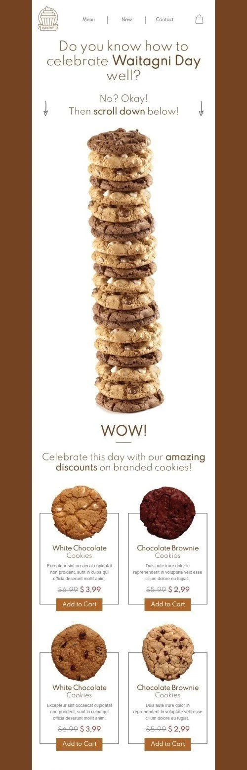 Waitangi Day Email Template "Branded cookies" for Food industry