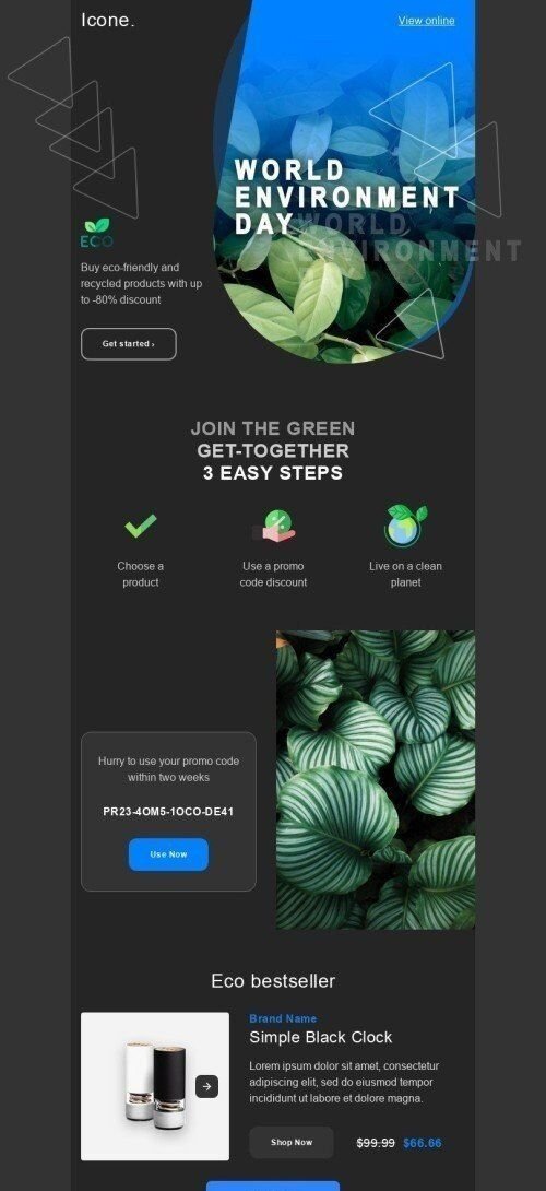 Modelo de E-mail de «Icone» de Dia Mundial do Ambiente para a indústria de Móveis, Decoração e DIY Visualização de dispositivo móvel