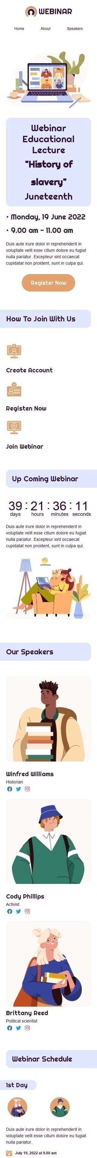 Шаблон листа до свята День Емансипації «Історія рабства» для індустрії «Навчання та Інформація» мобільний вигляд