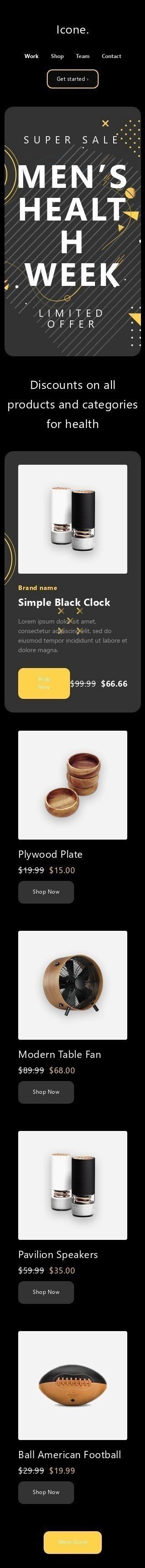 Men’s Health Week Email Template "Fast Recovery" for Furniture, Interior & DIY industry mobile view