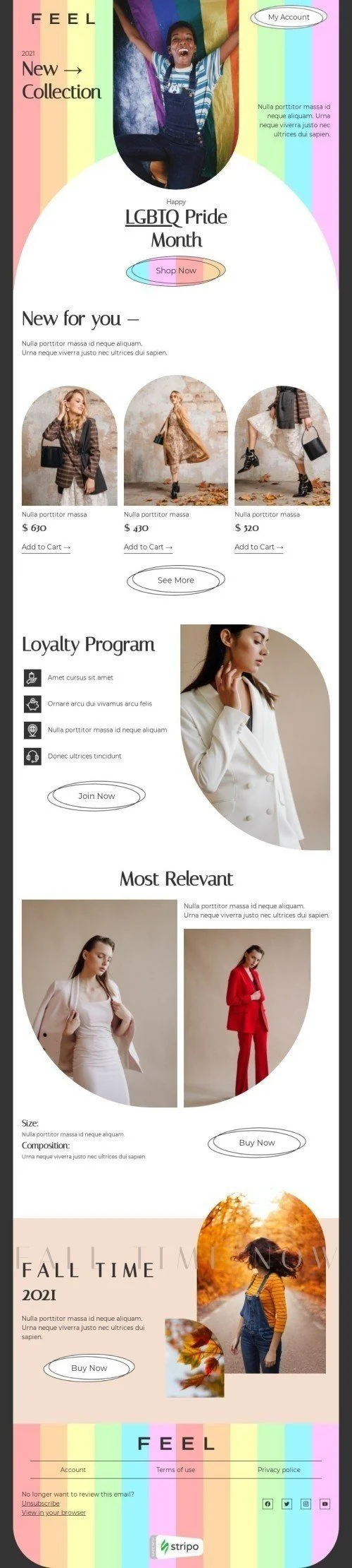LGBTQ Pride Month Email Template "New for you" for Fashion industry