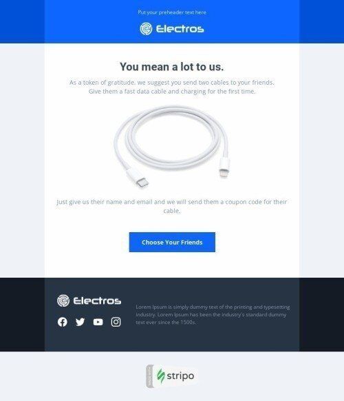 Modelo de E-mail de «Presente Fácil» de referência para a indústria de Comércio eletrônico Visualização de dispositivo móvel
