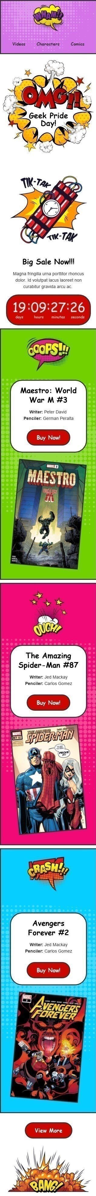 Modelo de E-mail de «Anunciando grandes vendas em videogames» de Dia do Orgulho Nerd para a indústria de Hobbies Visualização de dispositivo móvel