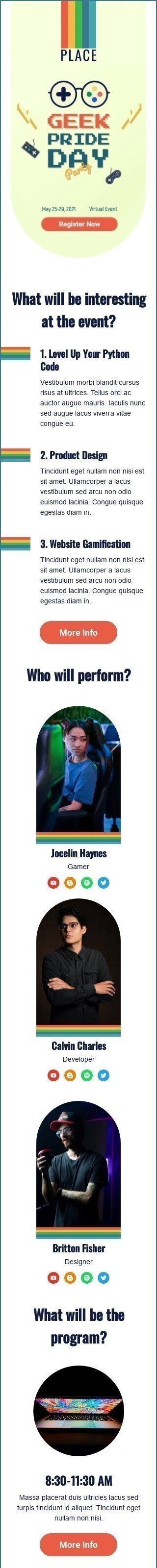 Шаблон письма к празднику День гордости гиков «Вечеринка в честь Дня гордости гиков» для индустрии «События» мобильный вид