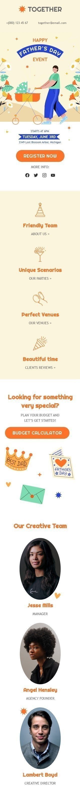 Шаблон письма к празднику День отца «Самый лучший отец в мире» для индустрии «Хобби» мобильный вид