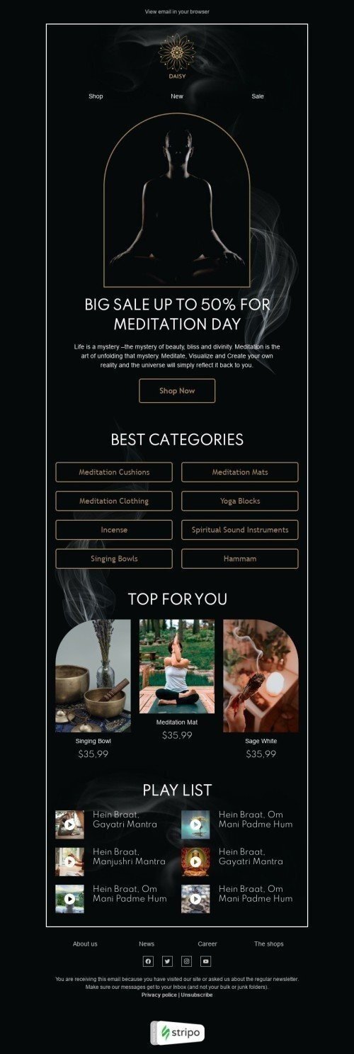 Шаблон письма к празднику Всемирный день медитации «Тайна жизни» для индустрии «Мебель, Интерьер, Декор» мобильный вид