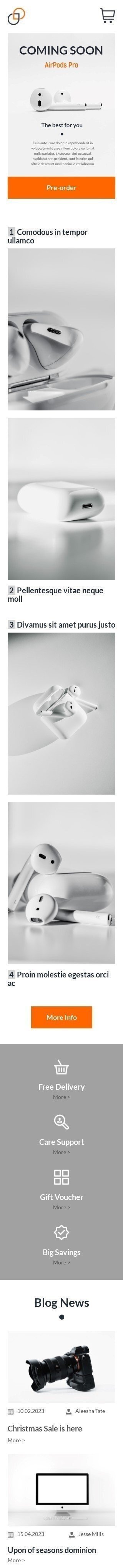 Шаблон листа «Найкраще для вас» тематики Очікуйте незабаром для індустрії «Гаджети» мобільний вигляд