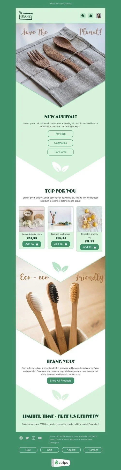 Earth Day Email Template "Eco eco friendly" for Organic & Eco Goods industry