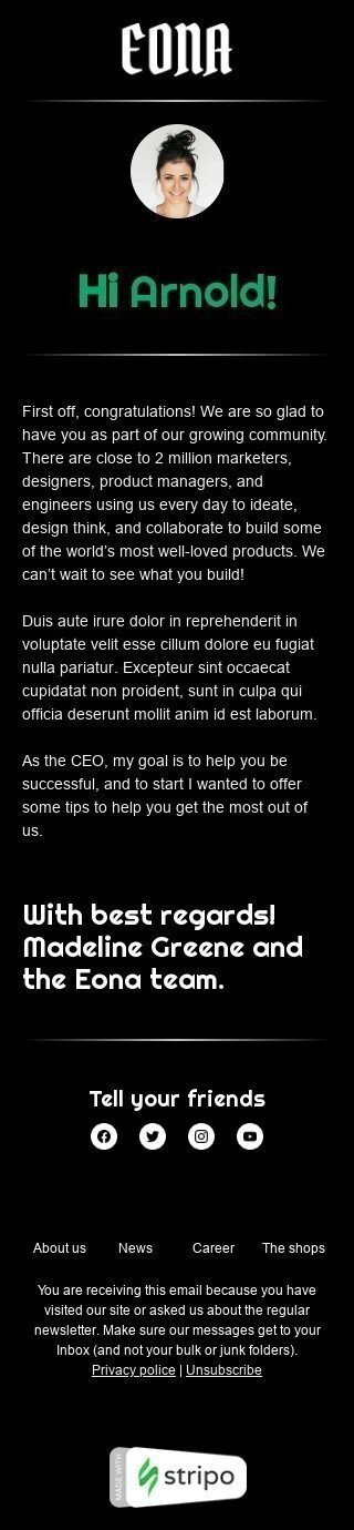 Modelo de E-mail de «Ansioso pra te ver logo» de Nota pessoal para a indústria de Sem fins lucrativos e caridade Visualização de dispositivo móvel