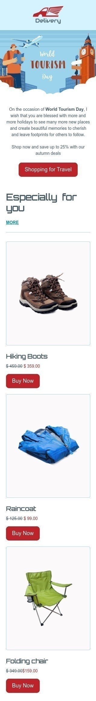 Шаблон письма к празднику Всемирный день туризма «Лучший турист» для индустрии «Мода» мобильный вид