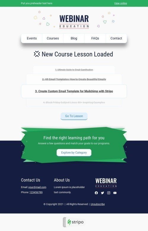 Produkt-Update E-Mail-Vorlage «Nützliche Erfahrung» für Unterricht & Bildung-Branche Ansicht auf Mobilgeräten