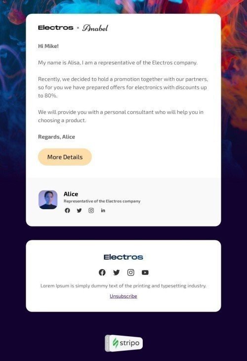 Modelo de E-mail de «Novos clientes» de Destinatário específico para a indústria de Comércio eletrônico Visualização de desktop