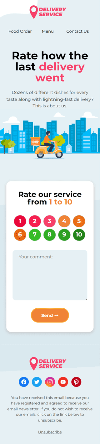 Rate delivery Email Template by Stripo.email