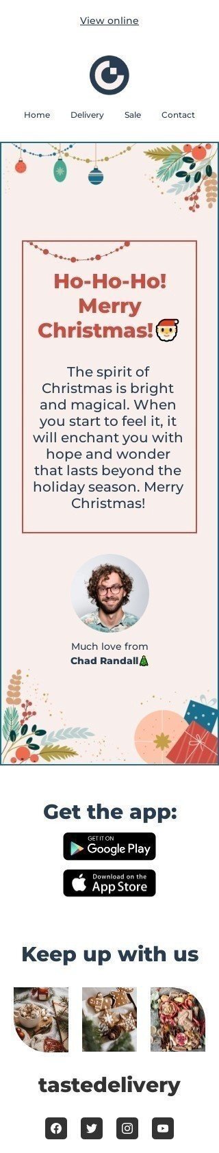 Modello email Natale «Lo spirito del Natale» per il settore industriale di no profit e beneficenza Visualizzazione mobile