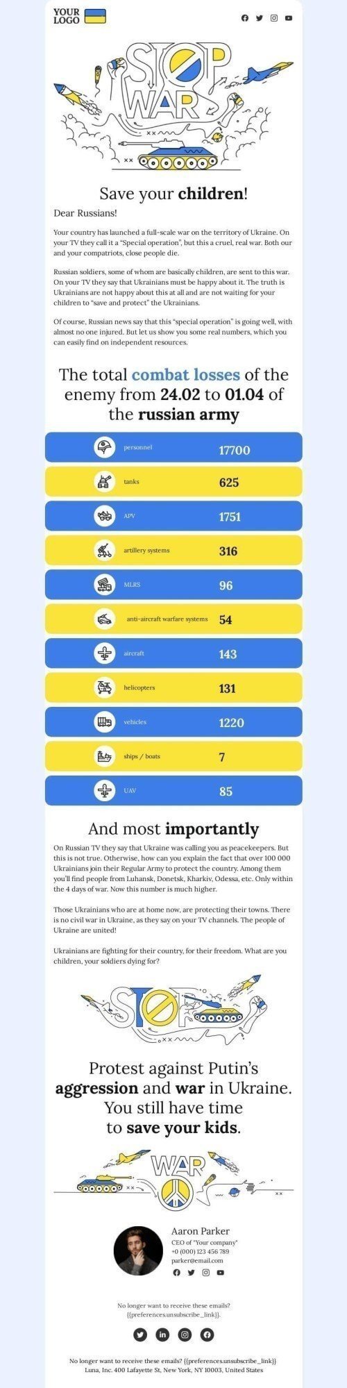 Modello di email "Mese di confronto" Visualizzazione mobile