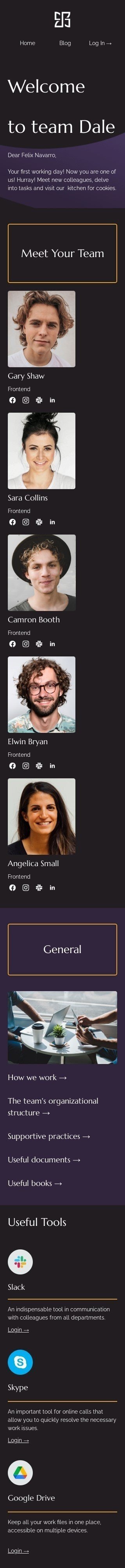 Modello email promo «Incontra la tua squadra» per il settore industriale di commercio Visualizzazione mobile