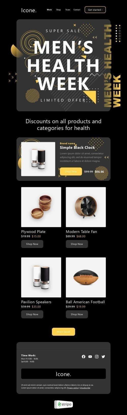 Шаблон письма к празднику Неделя мужского здоровья «Быстрое восстановление» для индустрии «Мебель, Интерьер, Декор» мобильный вид