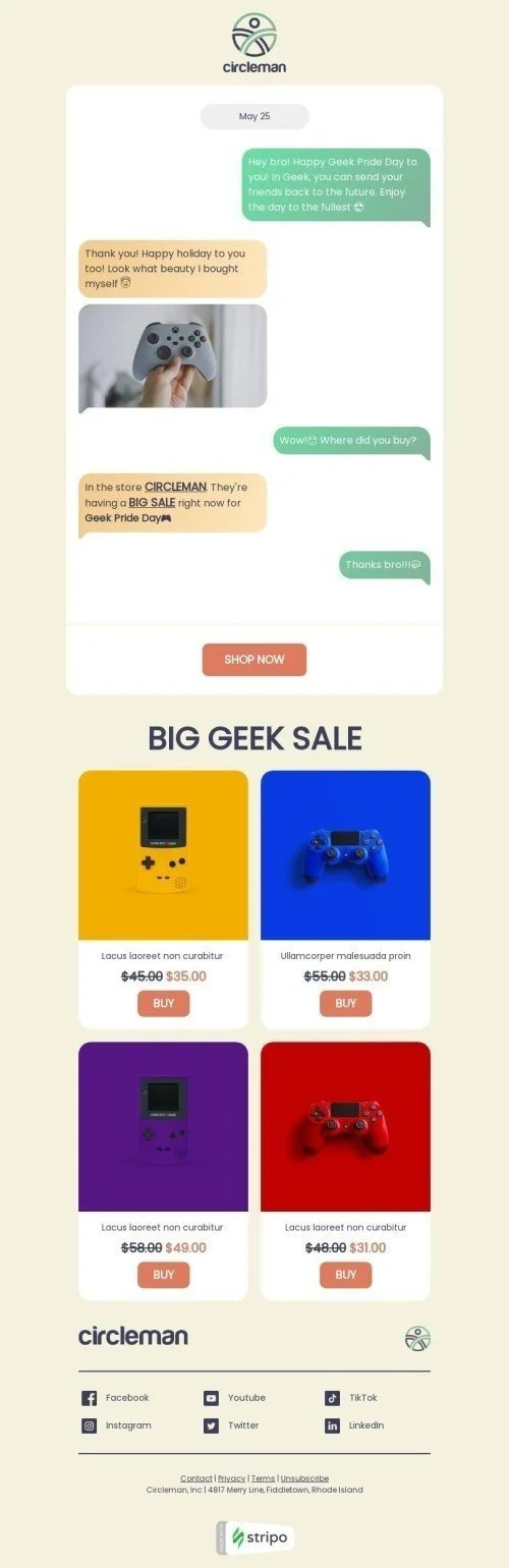 Geek Pride Day Email Template "Chat with a Friend" for Gadgets industry