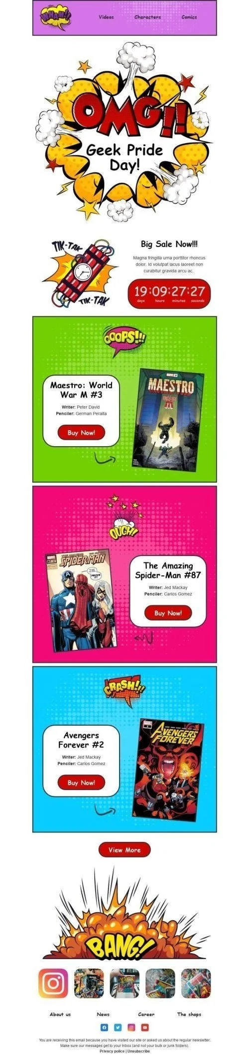 Geek Pride Day Email Template "Announcing Big Sales in Video Games" for Hobbies industry
