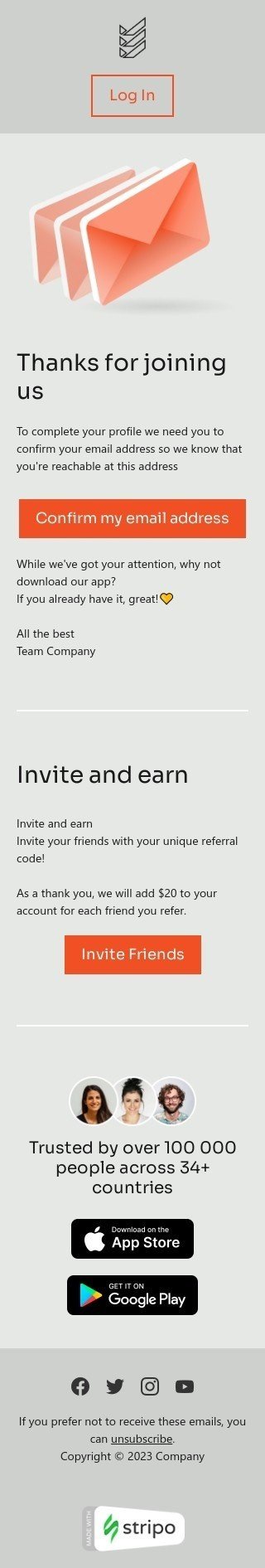 Joining Email Thanks for joining us Email Template by Stripo.email