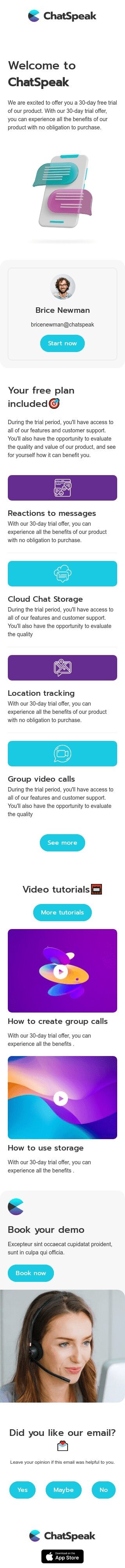 Modèle de courrier électronique SaaS «Votre forfait gratuit» pour le secteur business Affichage mobile