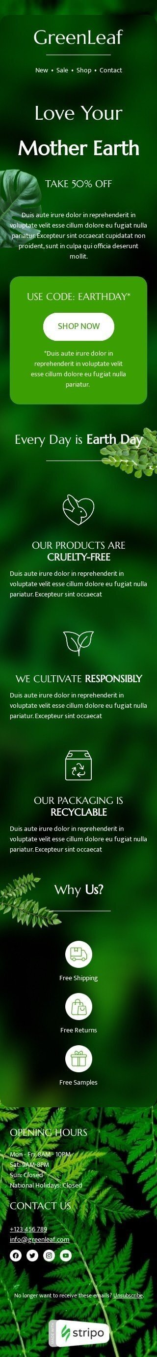 Plantilla de correo electrónico «Ama a tu Madre Tierra» de Día de la Tierra para la industria de negocios Vista de móvil