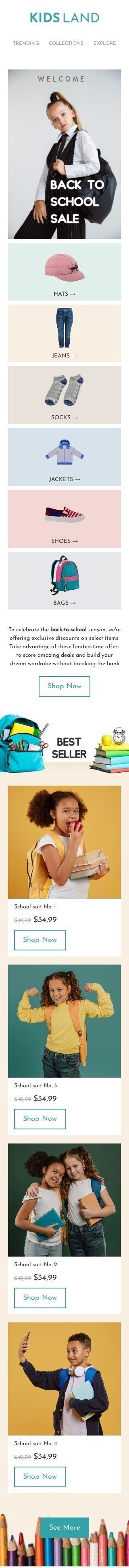 Шаблон письма к празднику 1 сентября «Снова в школу» для индустрии «Мода» мобильный вид