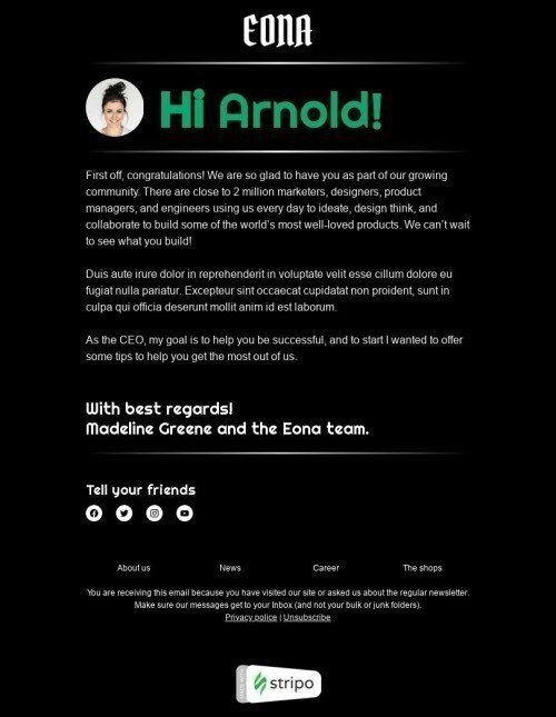 Personal Note Email Template "Look forward to seeing you soon" for Nonprofit industry mobile view