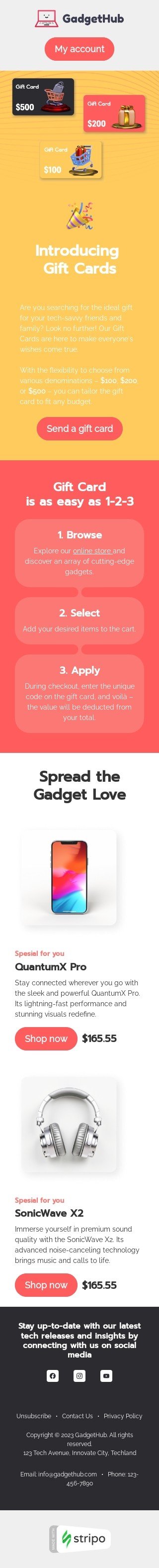 Introducing gift cards Email Template by Stripo.email