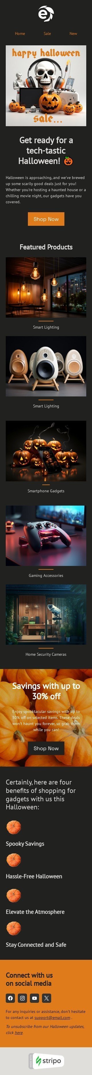 Шаблон листа до свята Хелловін «ФанТЕХстичний Хелловін» для індустрії «Гаджети» мобільний вигляд