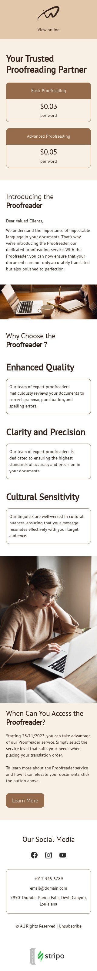 Modelo de e-mail de «Parceiro de revisão» de promoção para a indústria de tradução Visualização de dispositivo móvel