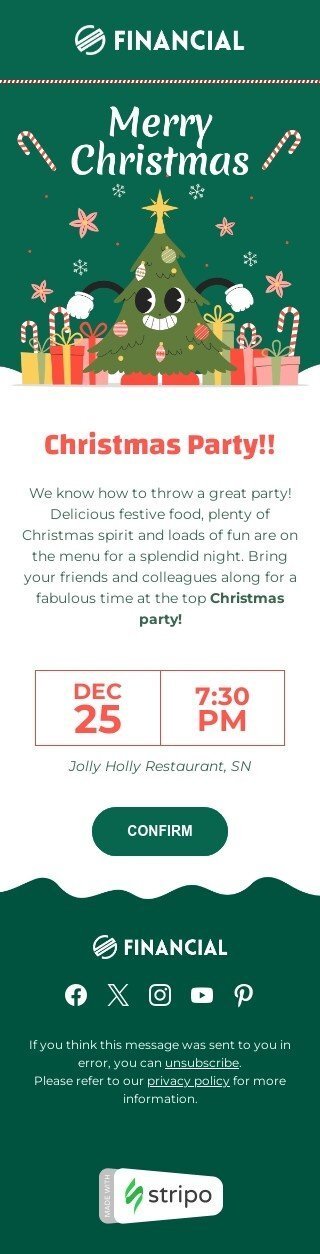 Modello email Natale «Luce di Natale» per il settore industriale di HR Visualizzazione mobile