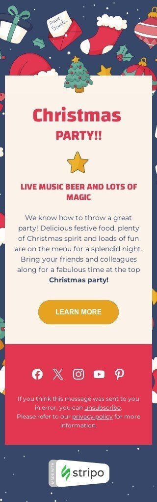 Modello email Natale «Miracoli a Natale» per il settore industriale di HR Visualizzazione mobile