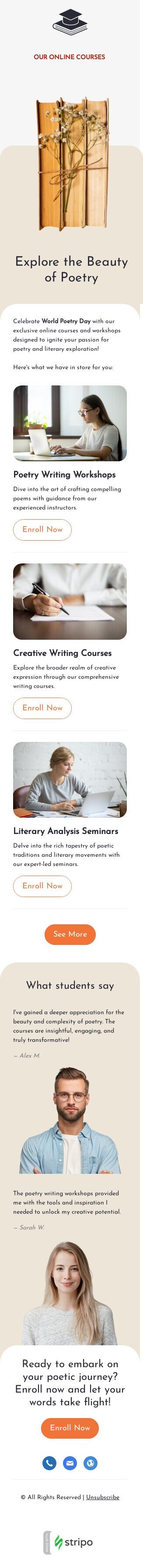 Шаблон листа до свята Всесвітній день поезії «Краса поезії» для індустрії «Школа та освіта» мобільний вигляд