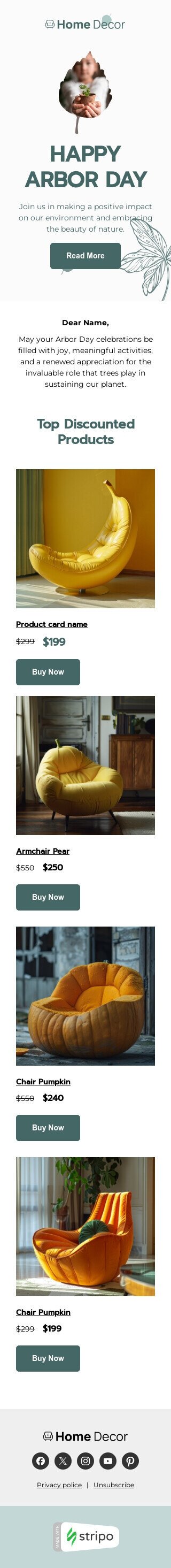 Шаблон листа до свята День посадки дерев «Зелена спадщина» для індустрії «Меблі, будинок, декор» мобільний вигляд