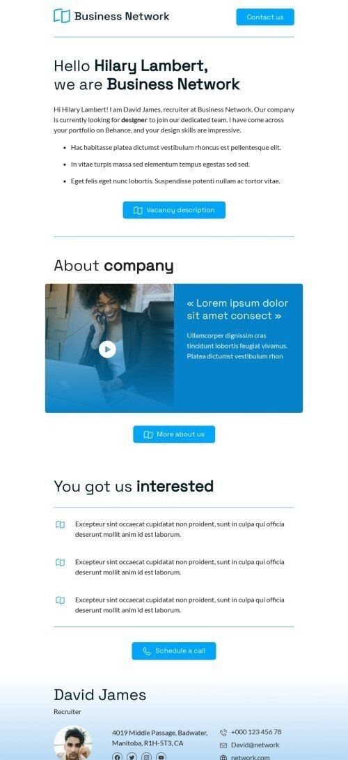 Modello email promo «Ci hai interessato» per il settore industriale di commercio Visualizzazione mobile