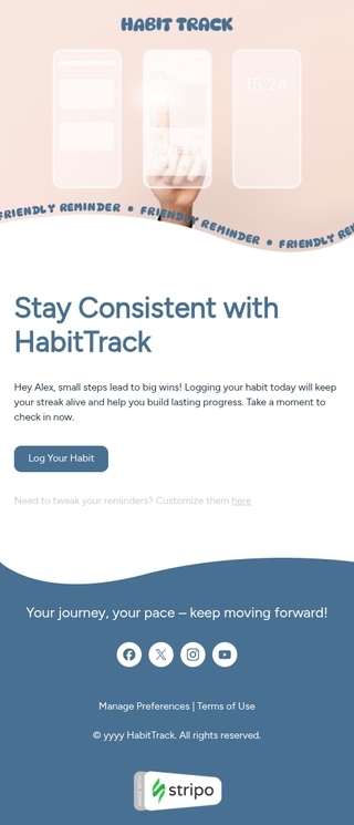 Rappel amical EModèle d`e-mail par Stripo.email