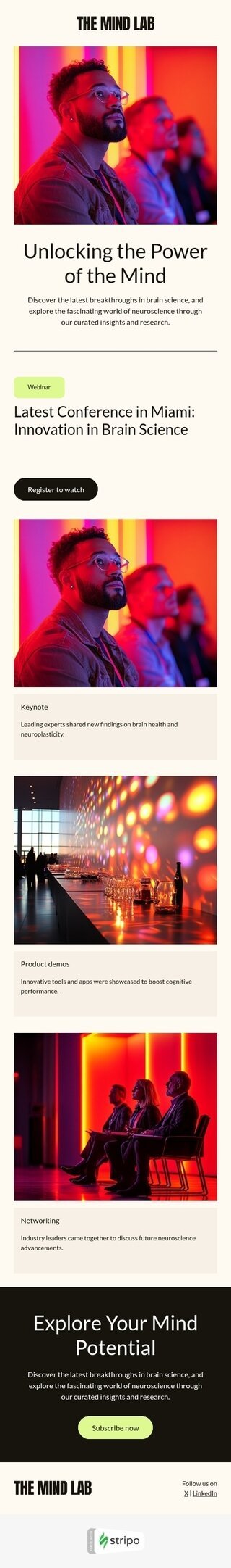 Email digest template "Unlocking the power of the mind" for webinars industry mobile view