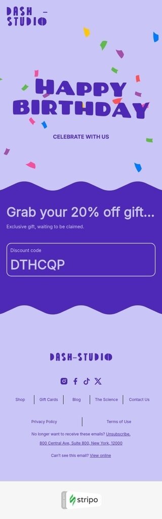 Geburtstag E-Mail-Vorlage «Die Kraft des Geistes entfesseln» für Software & Technologie-Branche Ansicht auf Mobilgeräten