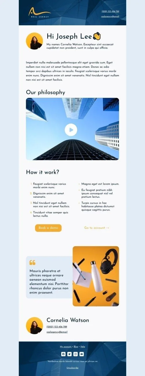 Outreach email template "Book a demo" for business industry