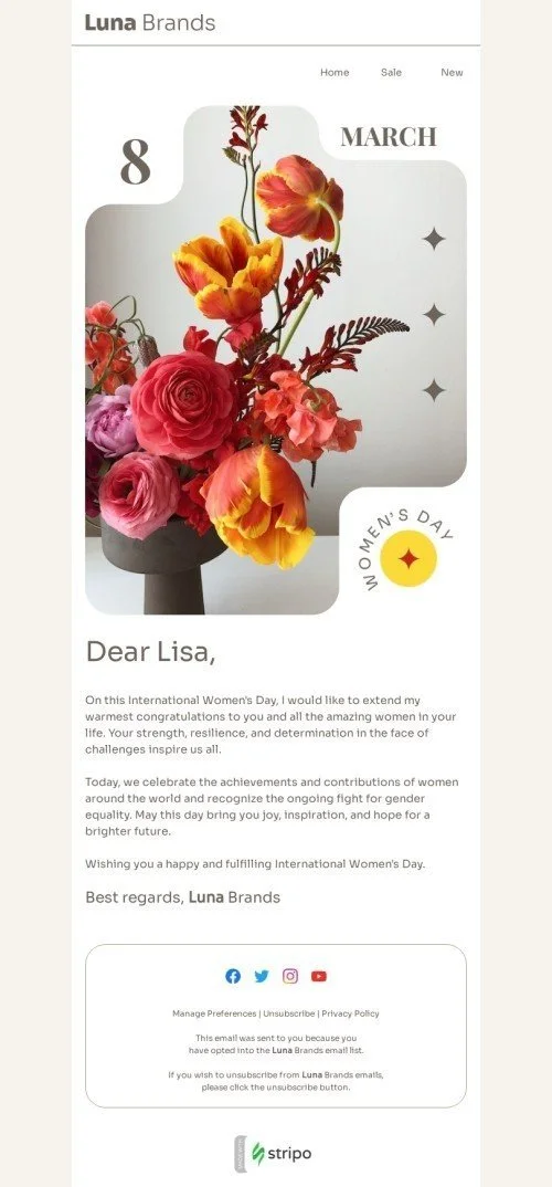 Women's Day email template "Flower geometry" for business industry
